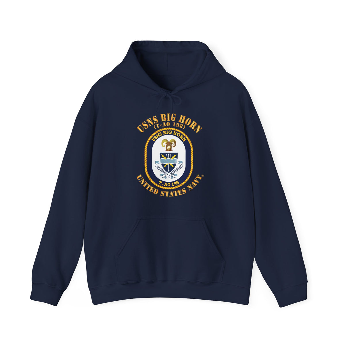 Unisex Heavy Blend™ Hoodies - Navy - USNS Big Horn (T-AO 198)