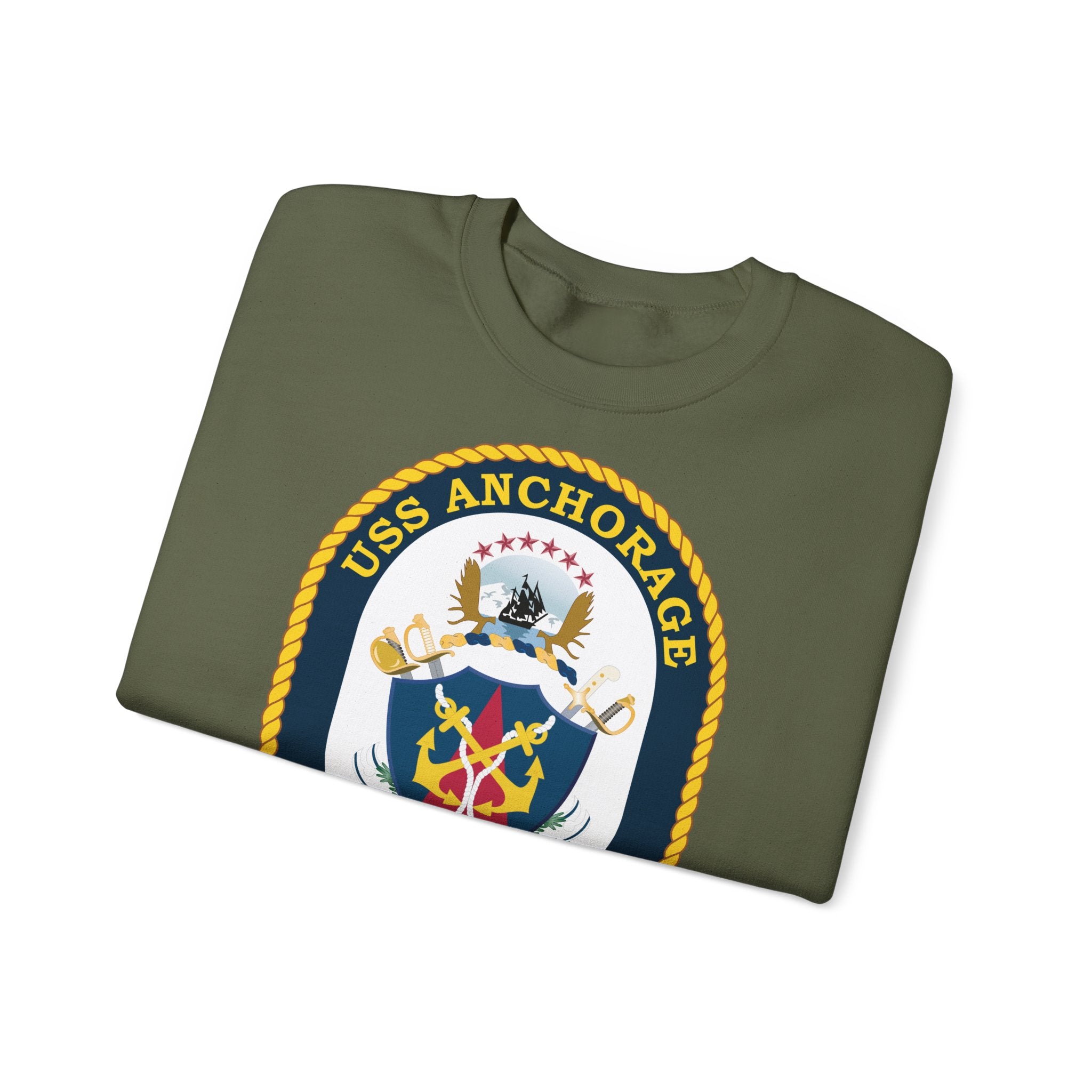Unisex Heavy Blend™ Crewneck Sweatshirt - Navy - USS Anchorage (LPD-23) wo txt