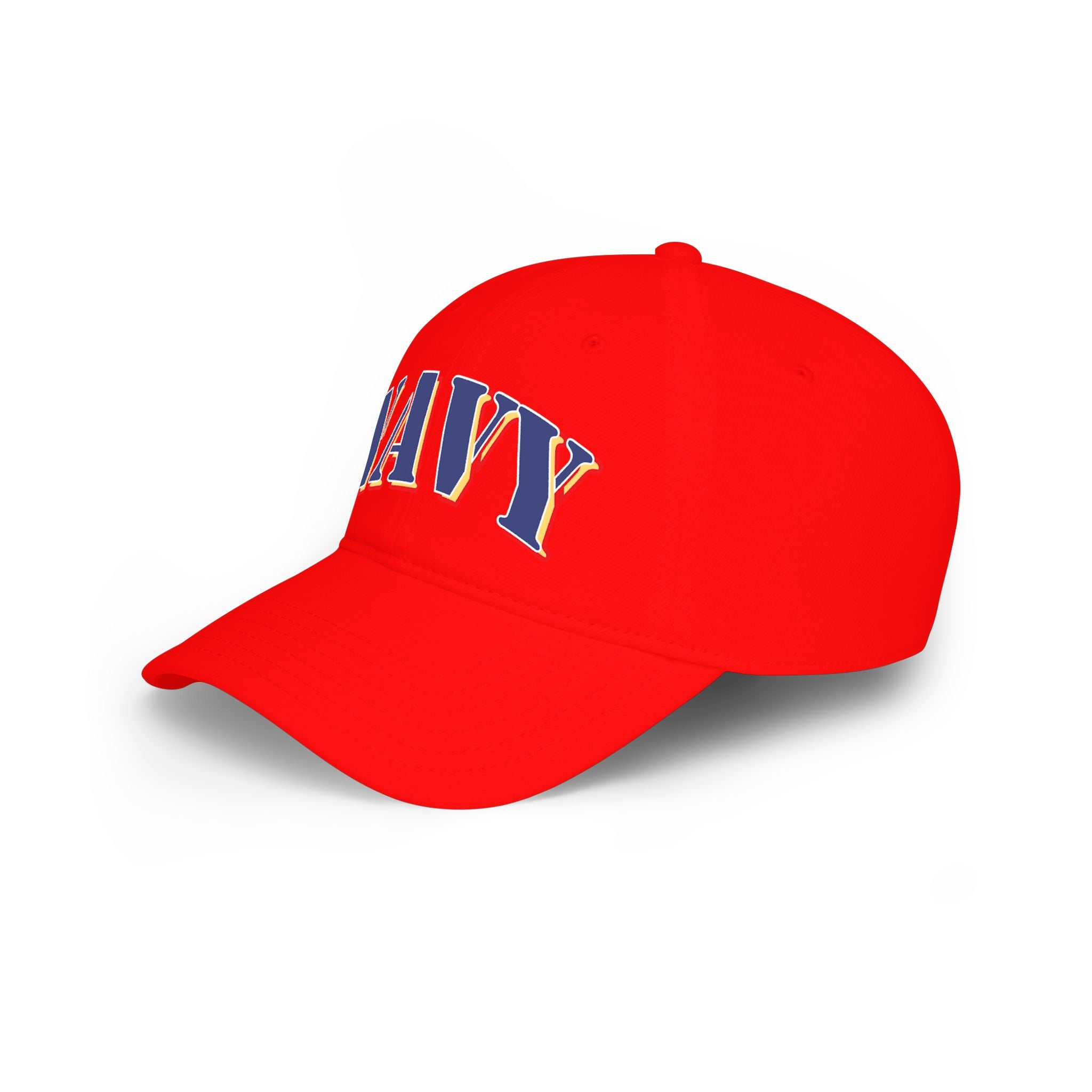 NAVY DTF Baseball Cap — Red Low Profile Hat for Military & Patriotic Fans