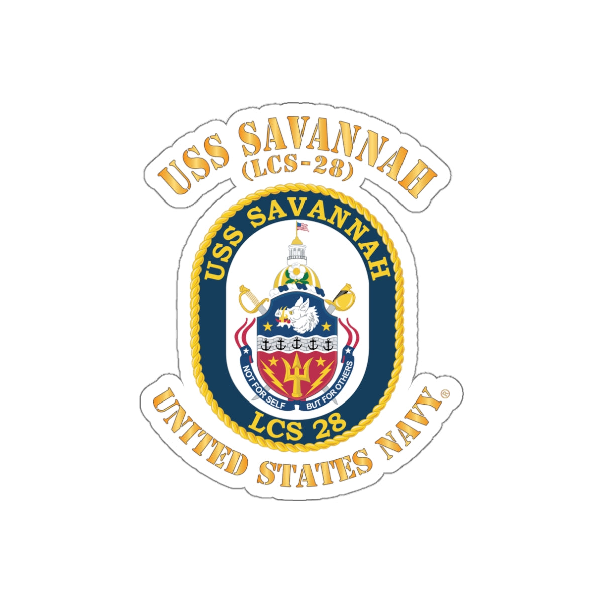Die-Cut Vinyl Sticker - Navy - USS Savannah (LCS-28)