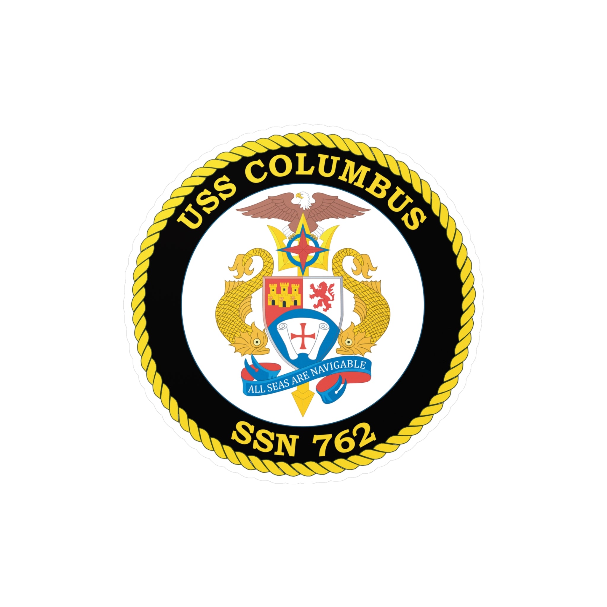 Kiss-Cut Vinyl Decal - Navy - USS Columbus (SSN-762) wo txt