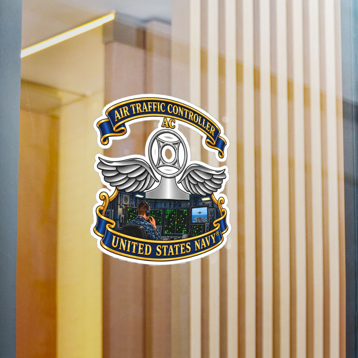 Kiss-Cut Vinyl Decal - Navy - Rate - Air Traffic Controller (AC) - Shipboard Version  3D - Enhanced