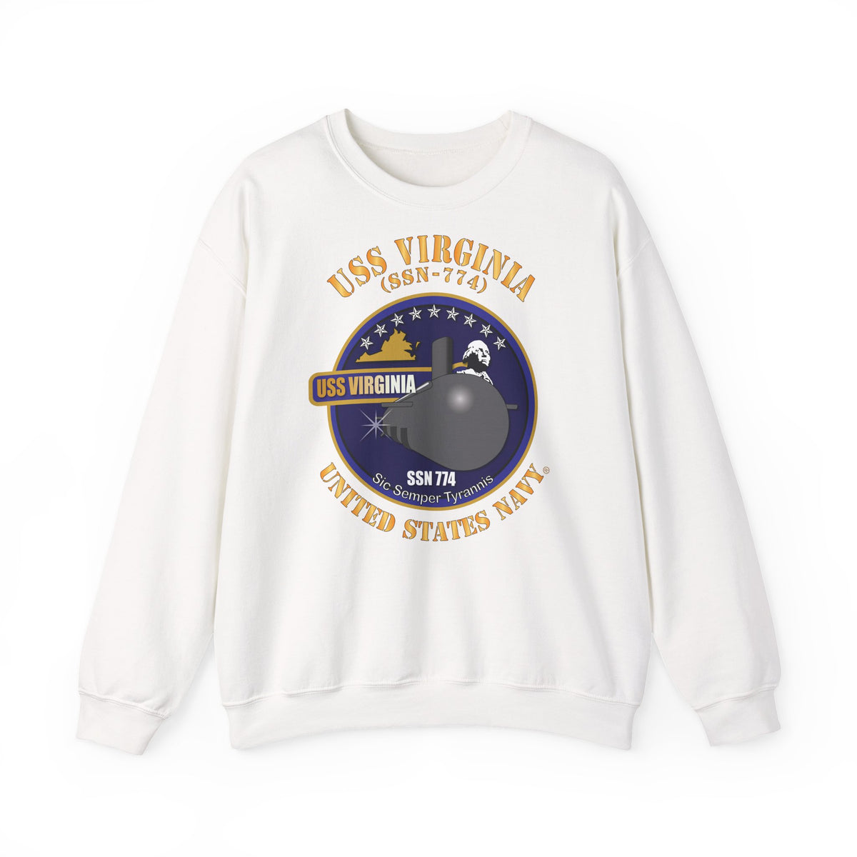 Unisex Heavy Blend™ Crewneck Sweatshirt -  Navy - USS Virginia (SSN-774) X 300