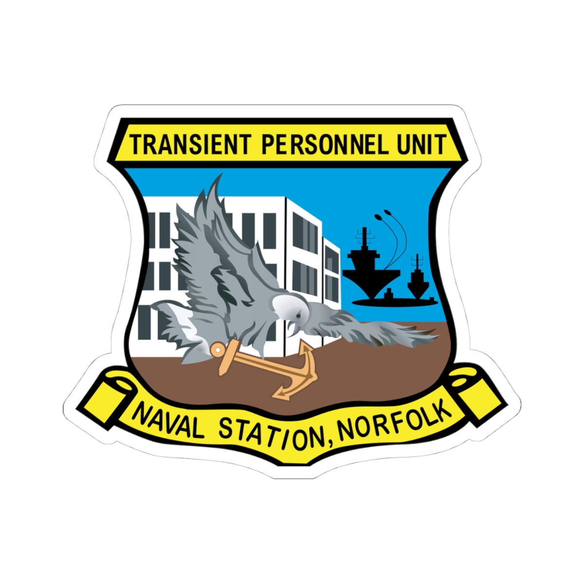Kiss-Cut Stickers - Navy - Transient Personnel Unit - Naval Station Norfolk wo Txt