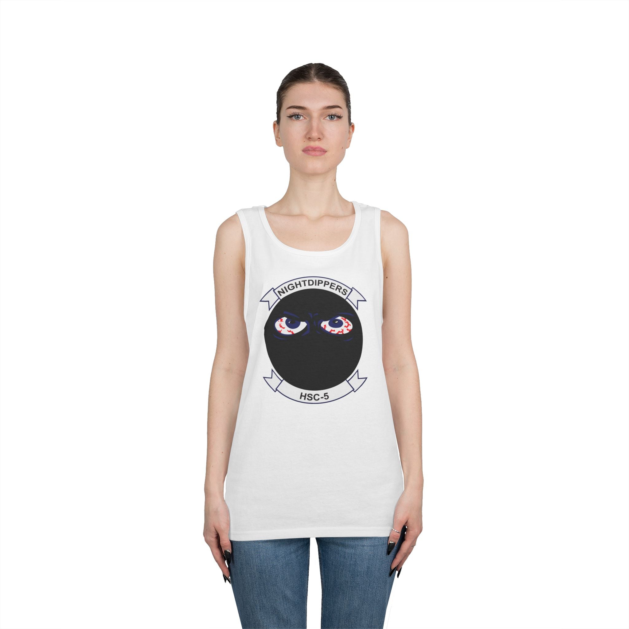 Unisex Heavy Cotton Tank Top - Navy - Helicopter Sea Combat Squadron 5 (HSC-5) wo txt