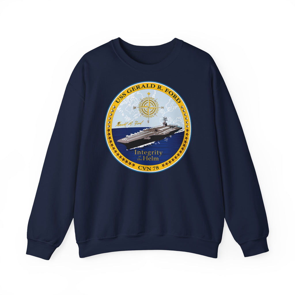 Unisex Heavy Blend™ Crewneck Sweatshirt - Navy - USS Gerald R. Ford (CVN-78) wo txt