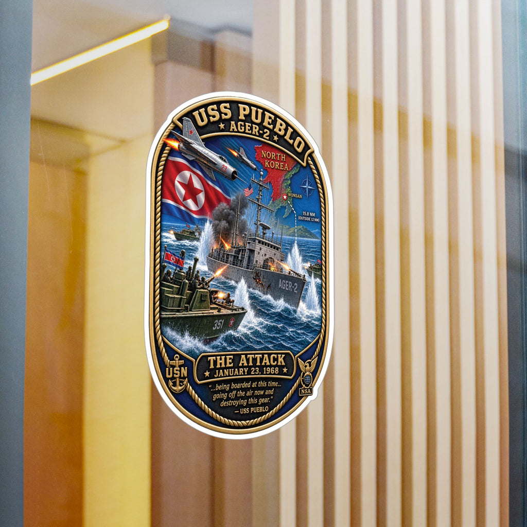 Kiss-Cut Vinyl Decal - USS Pueblo Attack-Defense Commemorative Patch