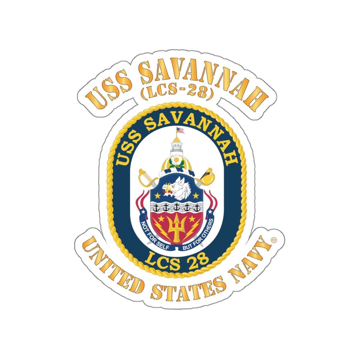 Die-Cut Vinyl Sticker - Navy - USS Savannah (LCS-28)