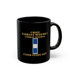 Black Mug (11oz, 15oz) - Navy - Chief Warrant Officer 3 - CW03 - Combat Veteran