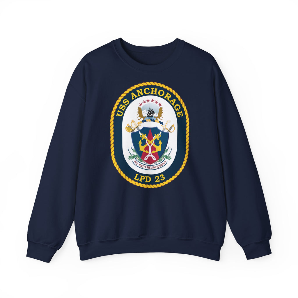 Unisex Heavy Blend™ Crewneck Sweatshirt - Navy - USS Anchorage (LPD-23) wo txt