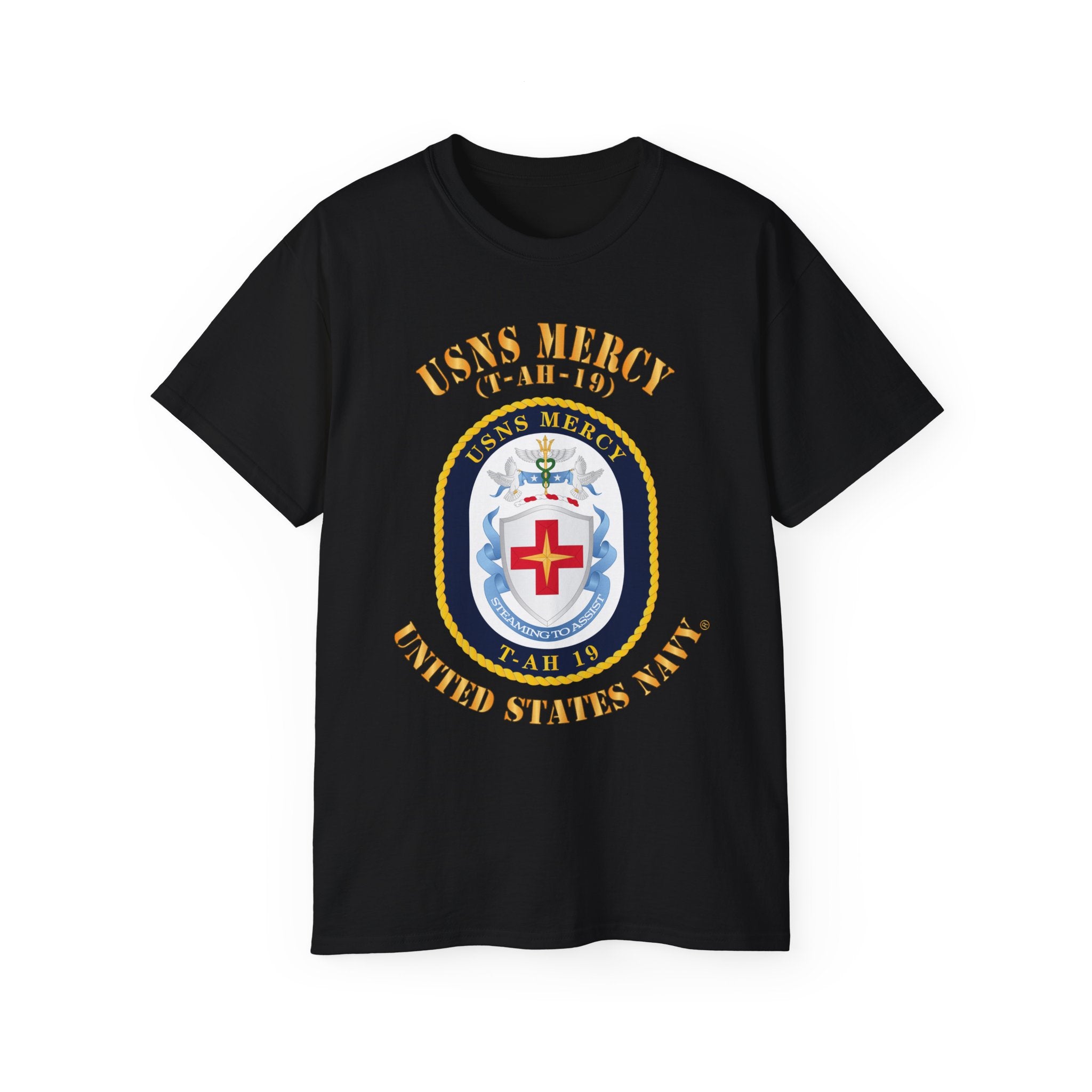 Unisex Ultra Cotton T-Shirt - Navy - USNS Mercy (T-AH-19)