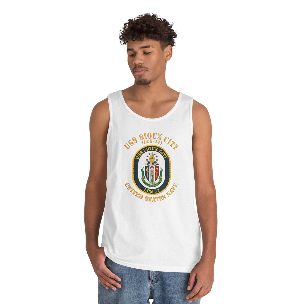 Unisex Heavy Cotton Tank Top - Navy - USS Sioux City (LCS-11)