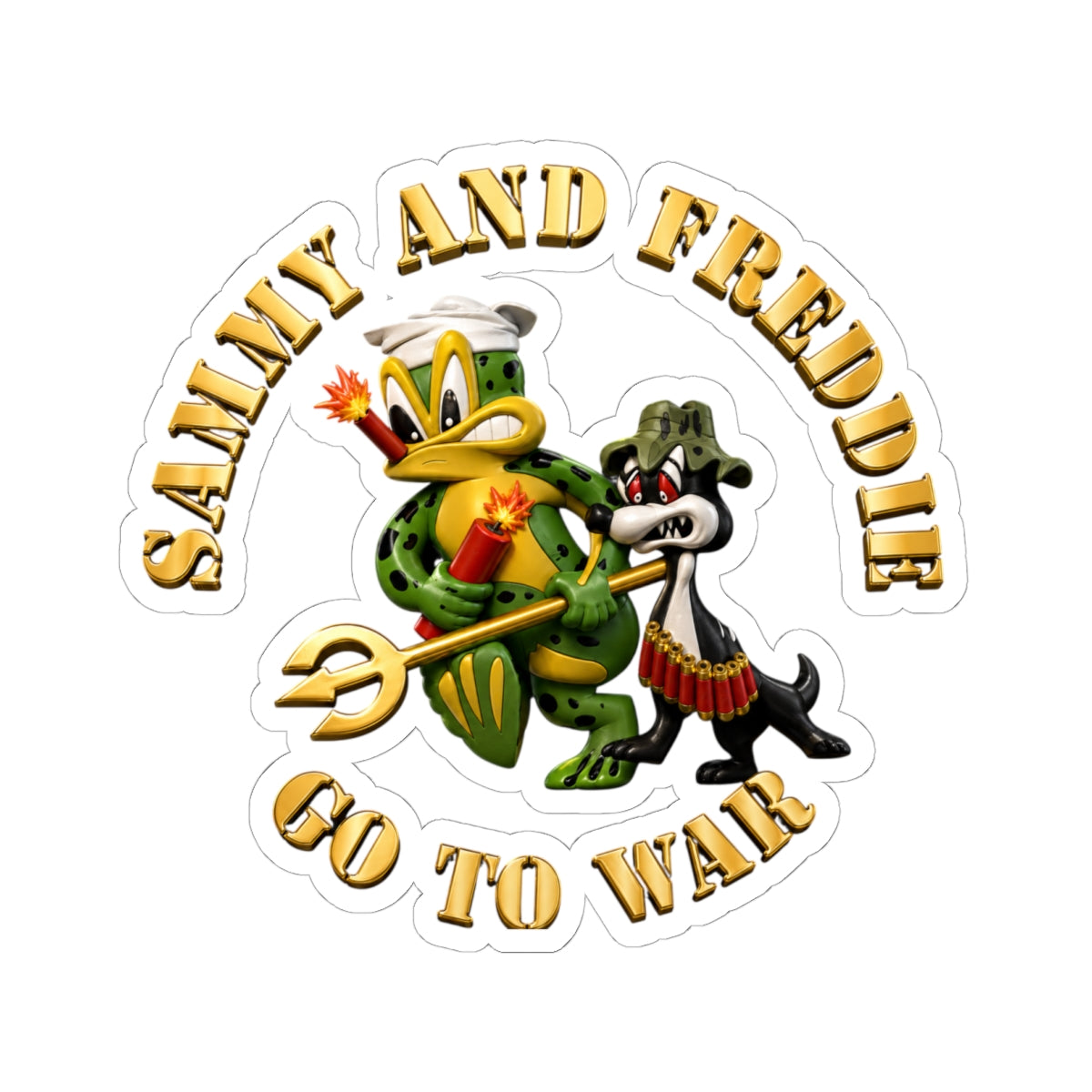 Kiss-Cut Stickers - Navy - SOF - Sammy - Freddie - Go to War - 3D - Enhanced