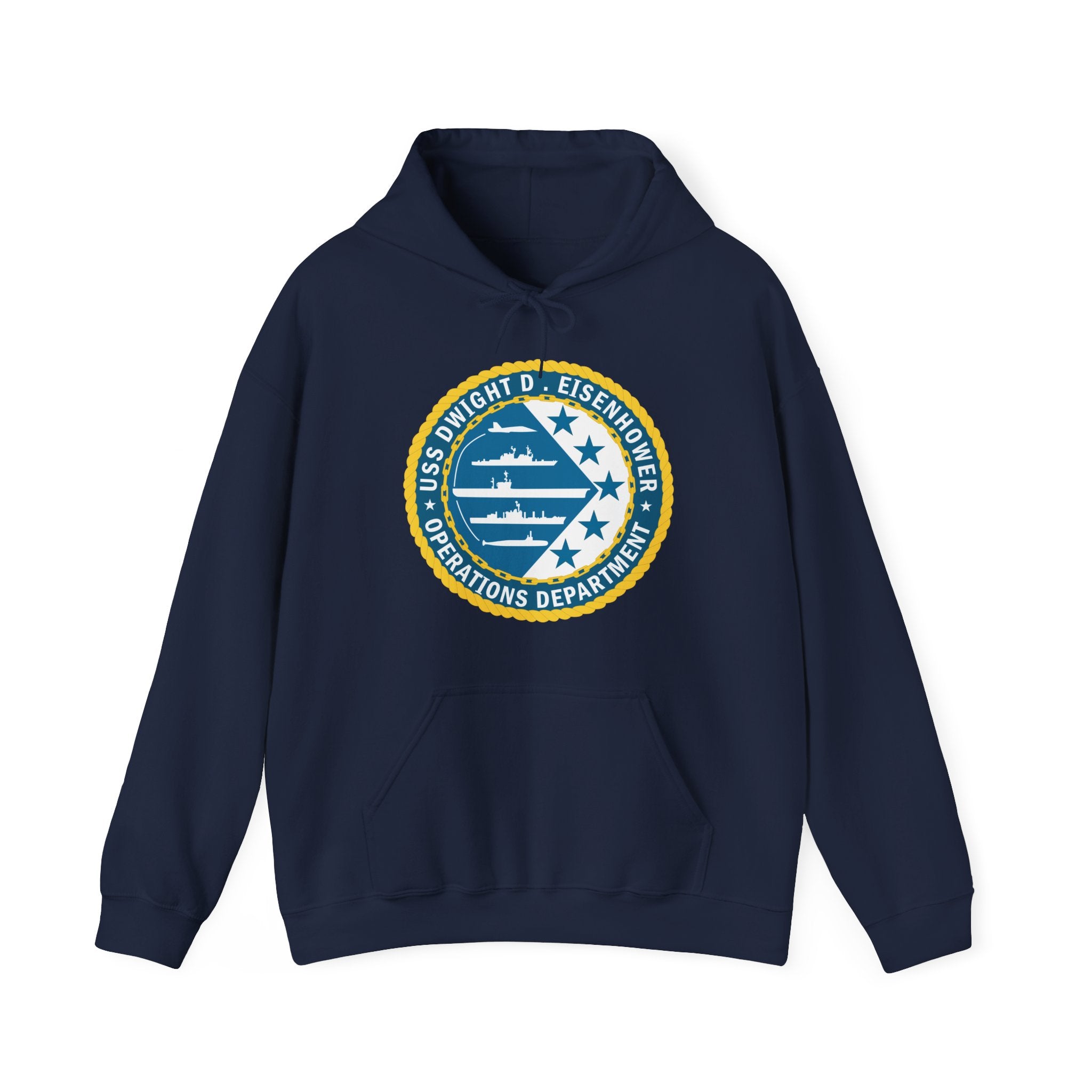 Unisex Heavy Blend™ Hoodies - Navy - USS Dwight D. Eisenhower (CVN-69) - Operations Department wo txt
