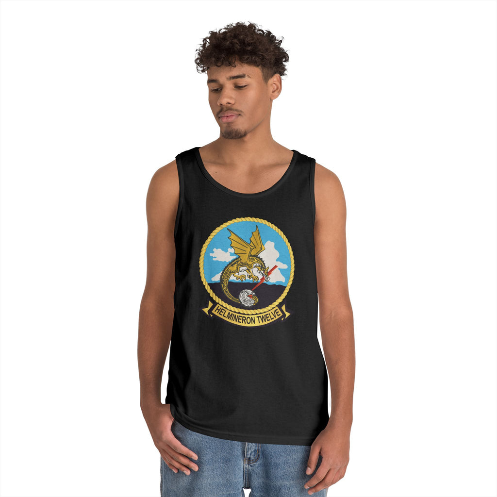 Unisex Heavy Cotton Tank Top - Navy - Helmineron Twelve (HM-12) wo Txt