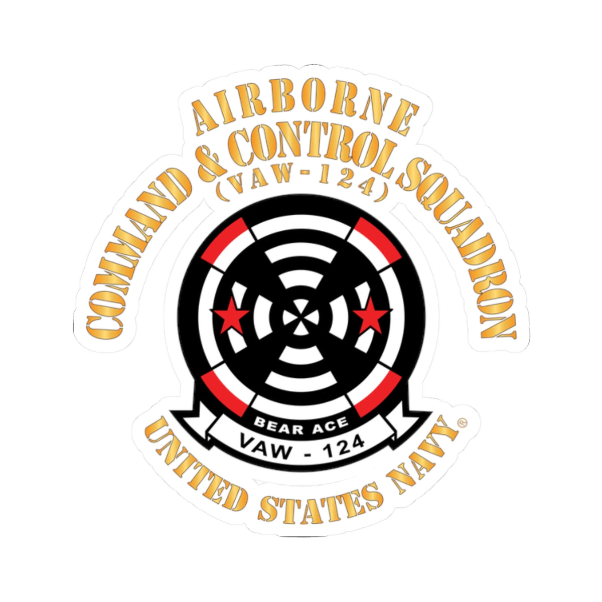 Kiss-Cut Stickers - Navy - Airborne Command & Control Squadron 124 (VAW-124)