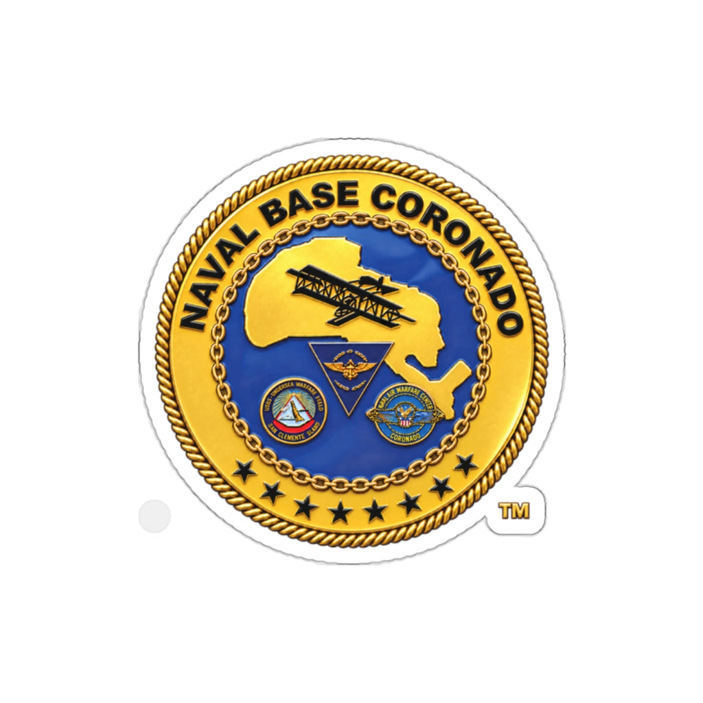 Die-Cut Vinyl Sticker - Navy - Naval Base Coronado - Crest - 3D - Enhanced