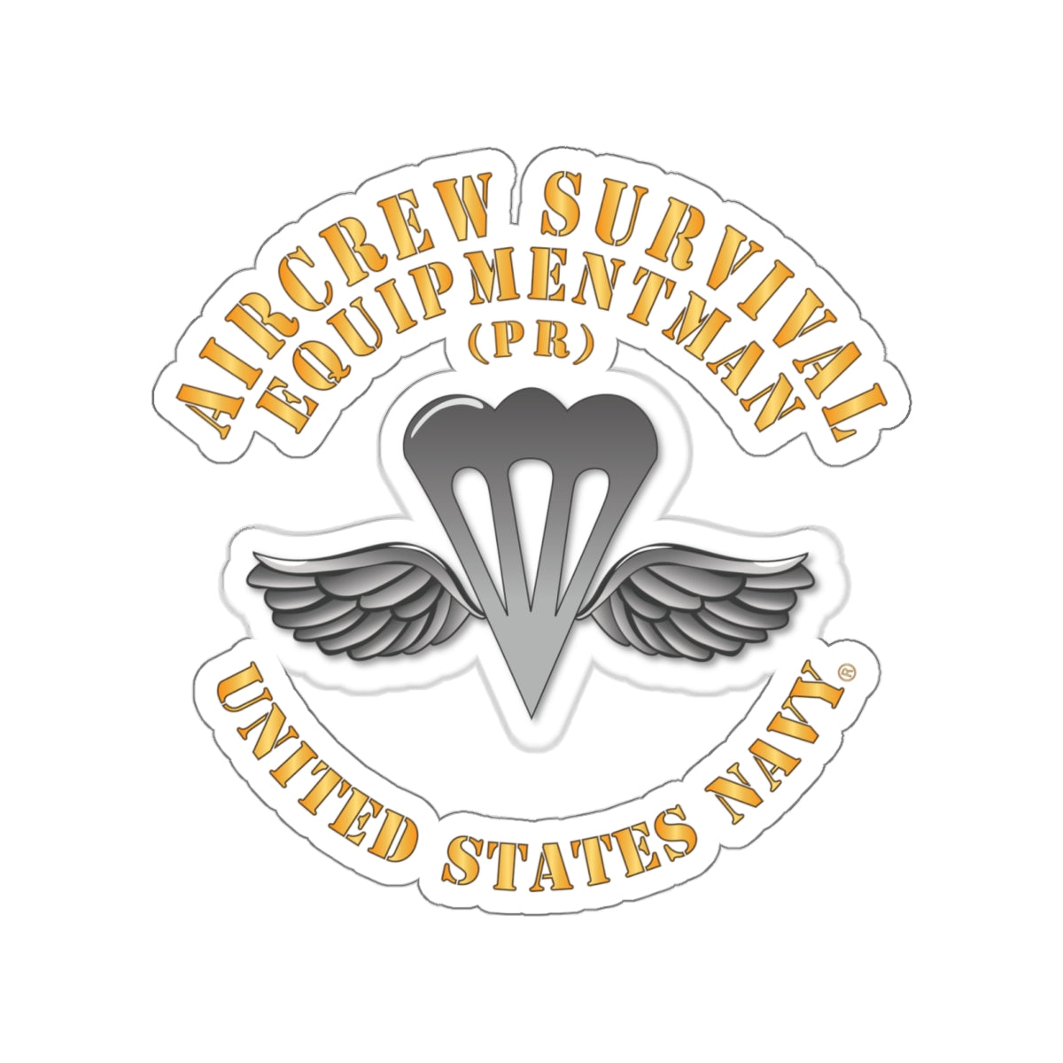 Die-Cut Vinyl Sticker - Navy - Rate - Aircrew Survival Equipmentman (PR)