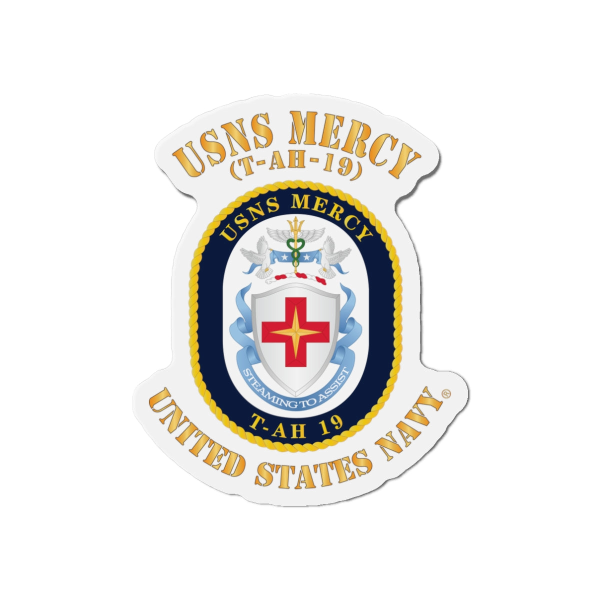 Die-Cut Magnet - Navy - USNS Mercy (T-AH-19)