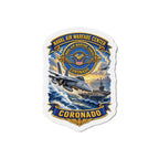 Die-Cut Magnet - NAVY - Naval Air Warfare Center - Coronado - Crest - with Scene - 3D - Enhanced
