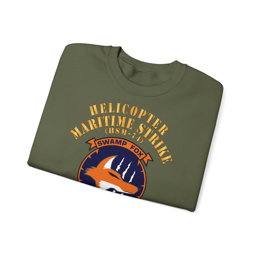 Unisex Heavy Blend™ Crewneck Sweatshirt - Navy - Helicopter Maritime Strike Seven Four (HSM-74)