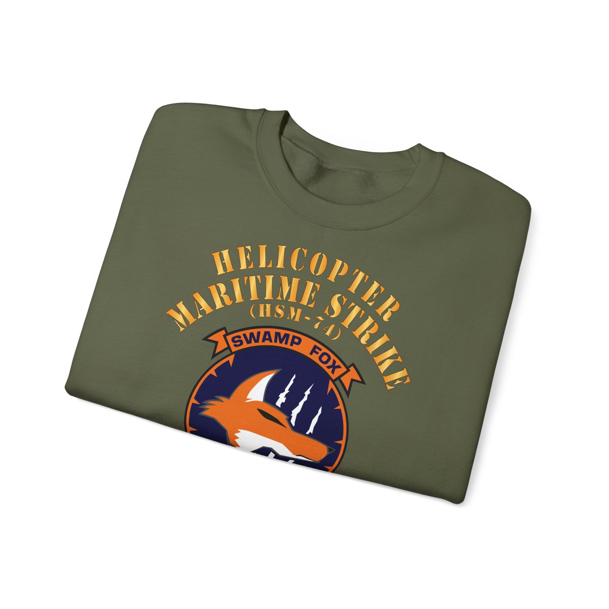 Unisex Heavy Blend™ Crewneck Sweatshirt - Navy - Helicopter Maritime Strike Seven Four (HSM-74)