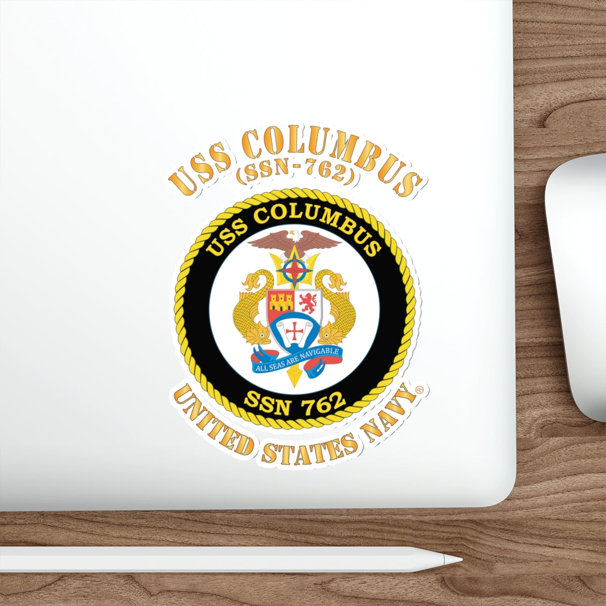 Die-Cut Vinyl Sticker - Navy - USS Columbus (SSN-762)
