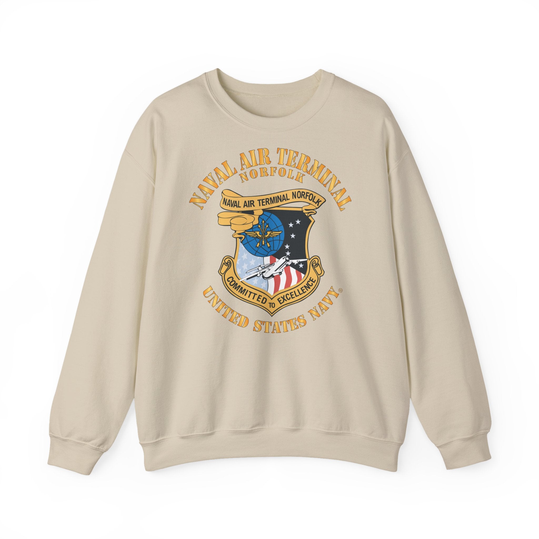 Unisex Heavy Blend™ Crewneck Sweatshirt - Navy - Naval Air Terminal Norfolk
