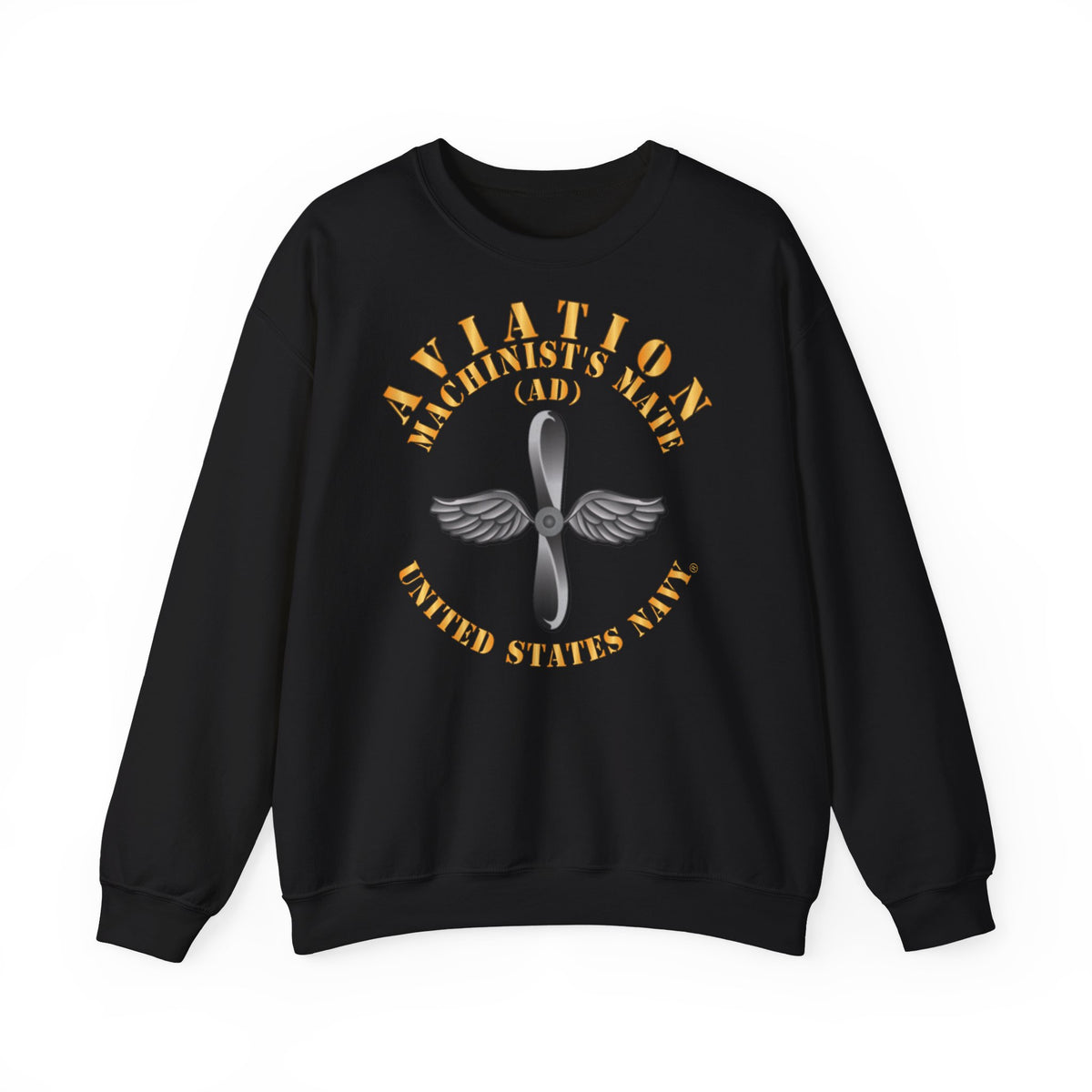 Unisex Heavy Blend™ Crewneck Sweatshirt - Navy - Rate - Aviation Machinist's Mate (AD)