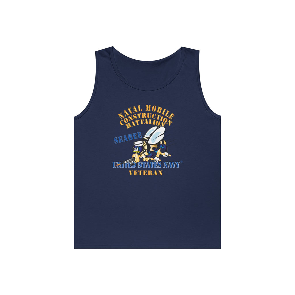 Unisex Heavy Cotton Tank Top - Navy - Seabee - Veteran