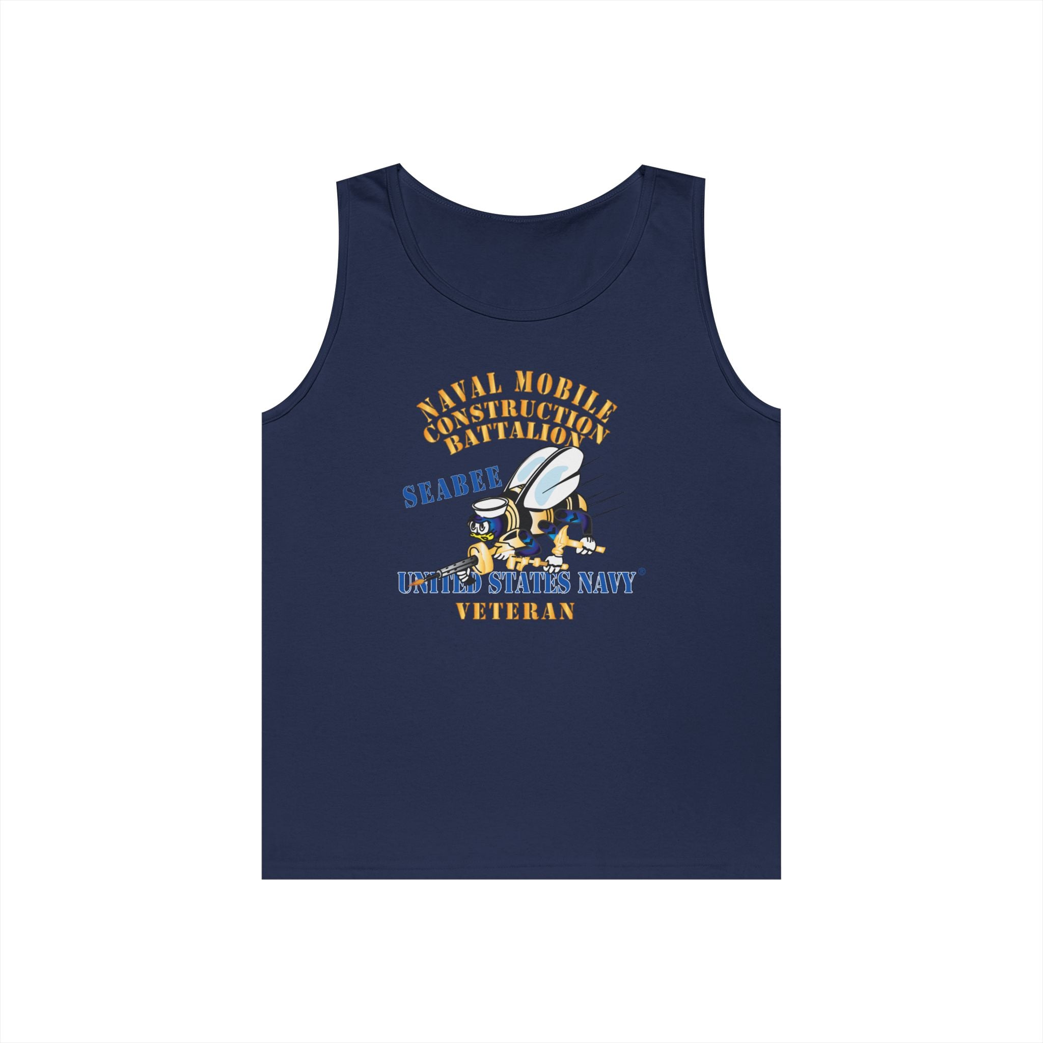 Unisex Heavy Cotton Tank Top - Navy - Seabee - Veteran
