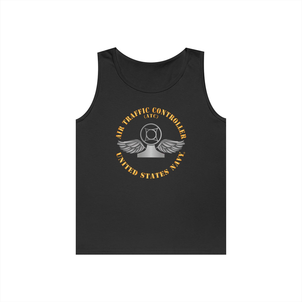Unisex Heavy Cotton Tank Top - Navy - Rate - Air Traffic Controller (ATC)