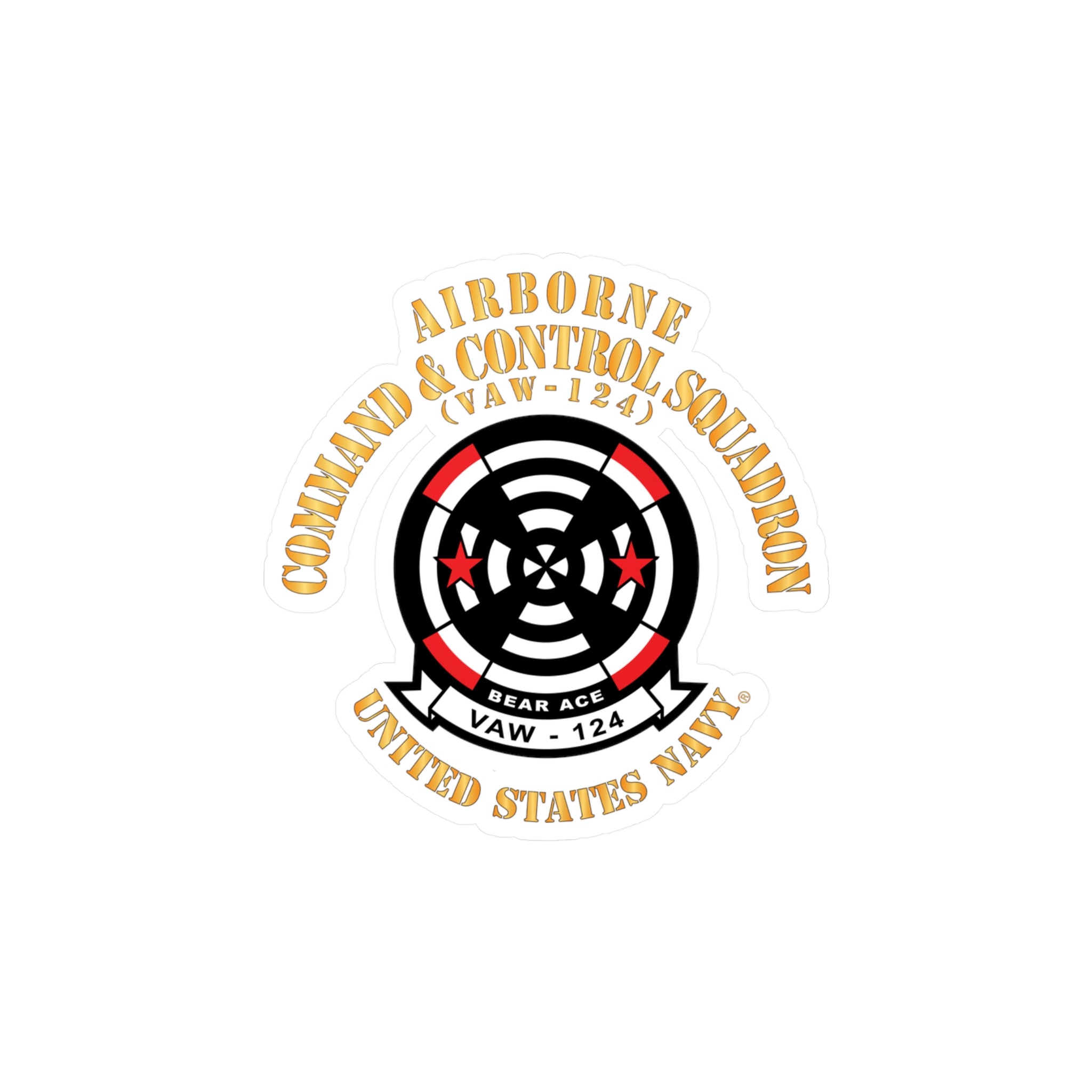 Kiss-Cut Vinyl Decal - Navy - Airborne Command & Control Squadron 124 (VAW-124)