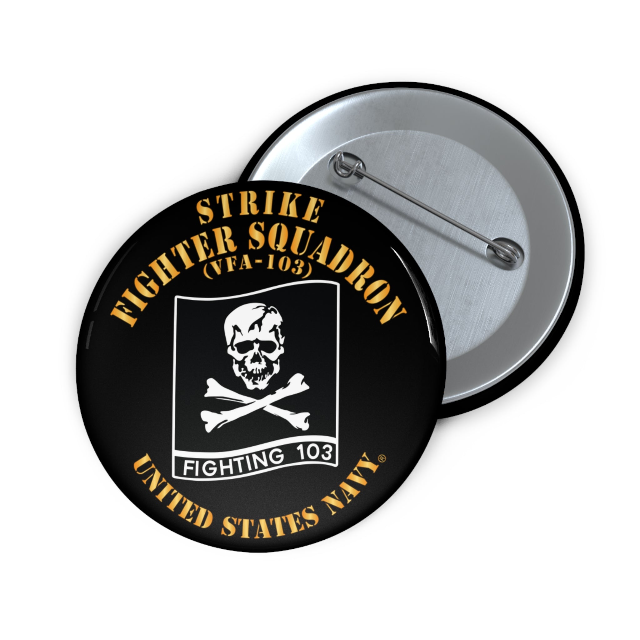Custom Pin Button - Navy - Strike Fighter Squadron 103 (VFA-103)
