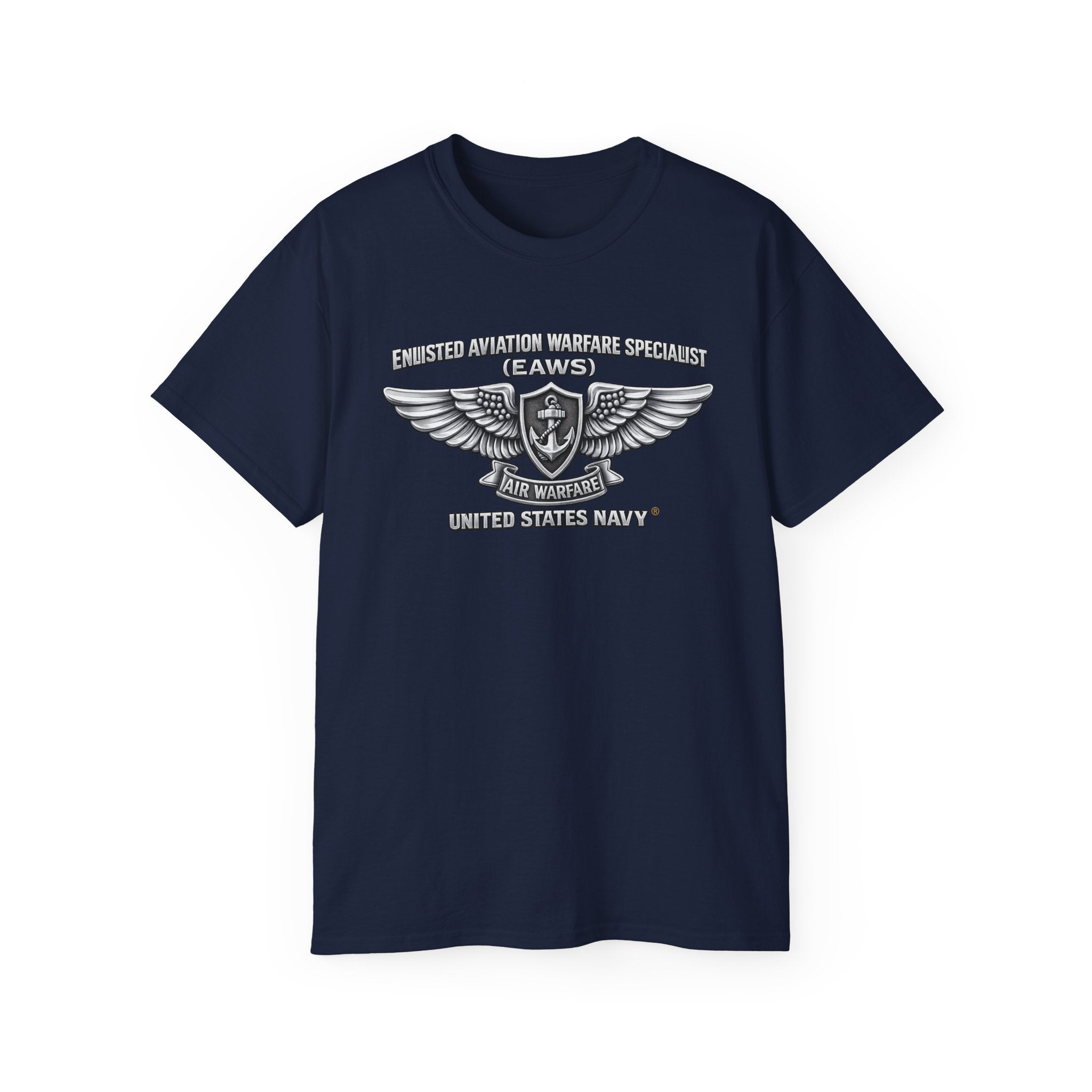 Unisex Ultra Cotton T-Shirt - Navy - Badge - Enlisted Aviation Warfare Specialist