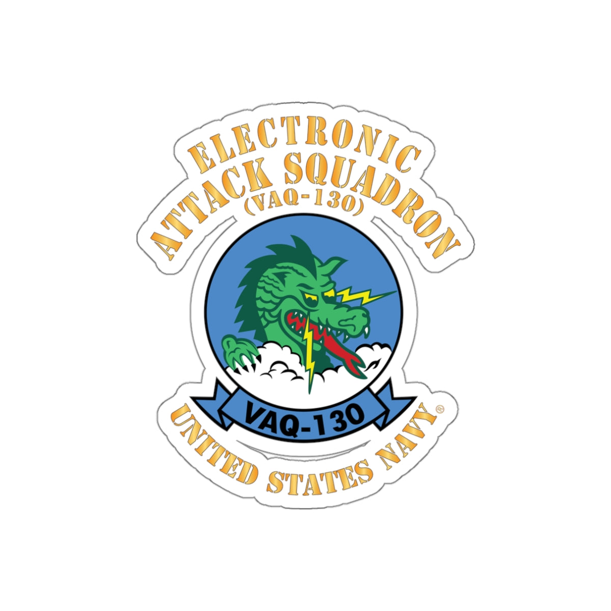 Die-Cut Vinyl Sticker - Navy - Electronic Attack Squadron 130 (VAQ-130)