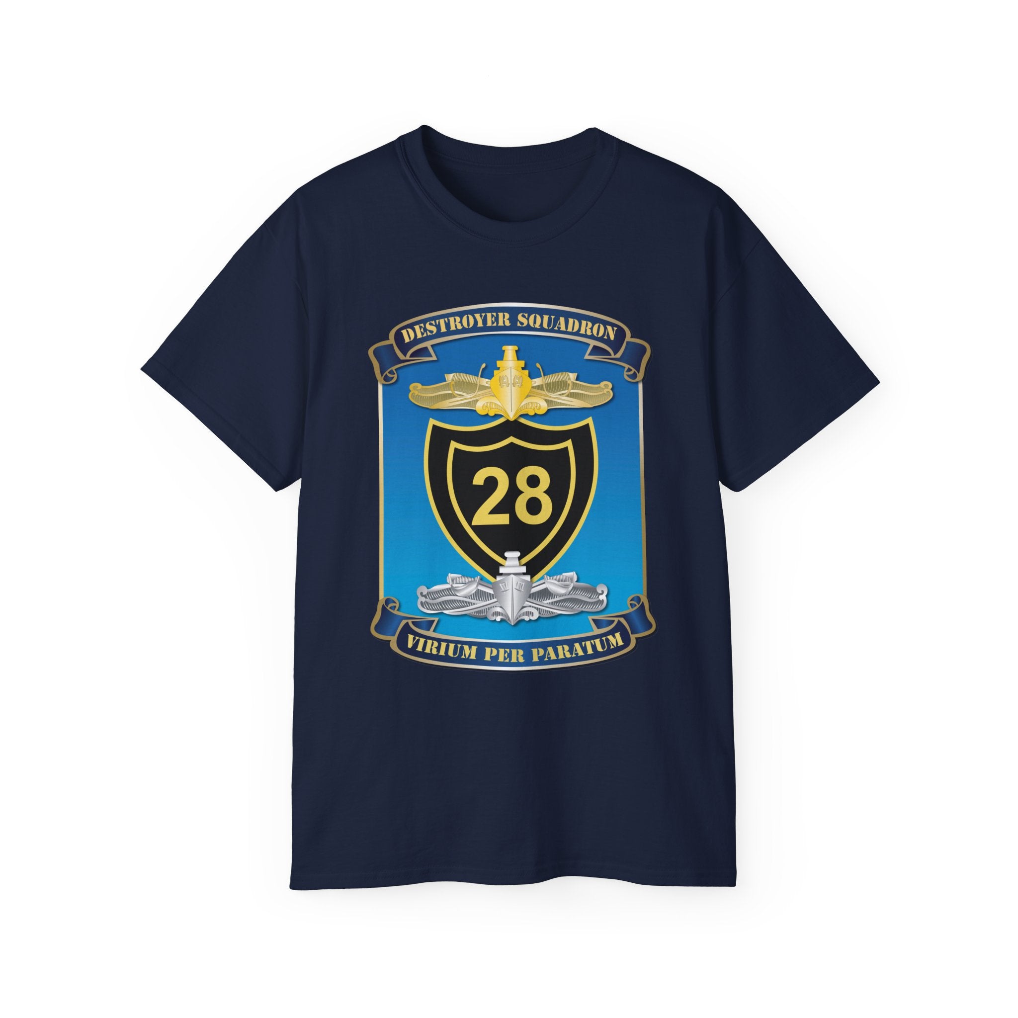 Unisex Ultra Cotton T-Shirt - Navy - Destroyer Squadron 28 (DESRON-28) wo Txt