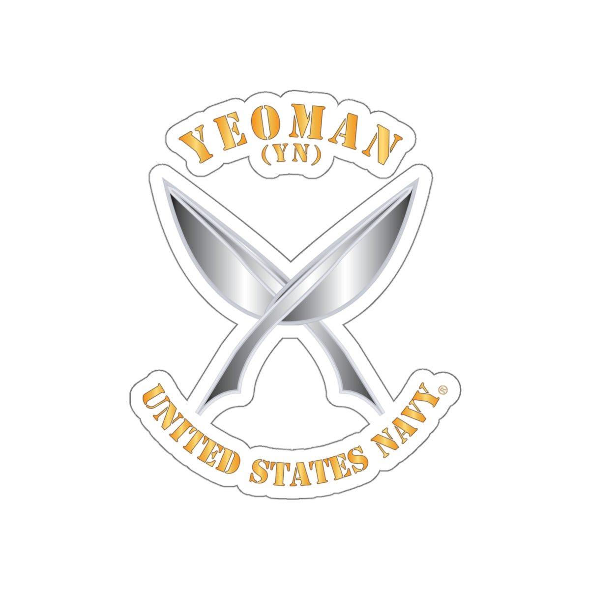 Die-Cut Vinyl Sticker - Navy - Rate - Yeoman (YN)