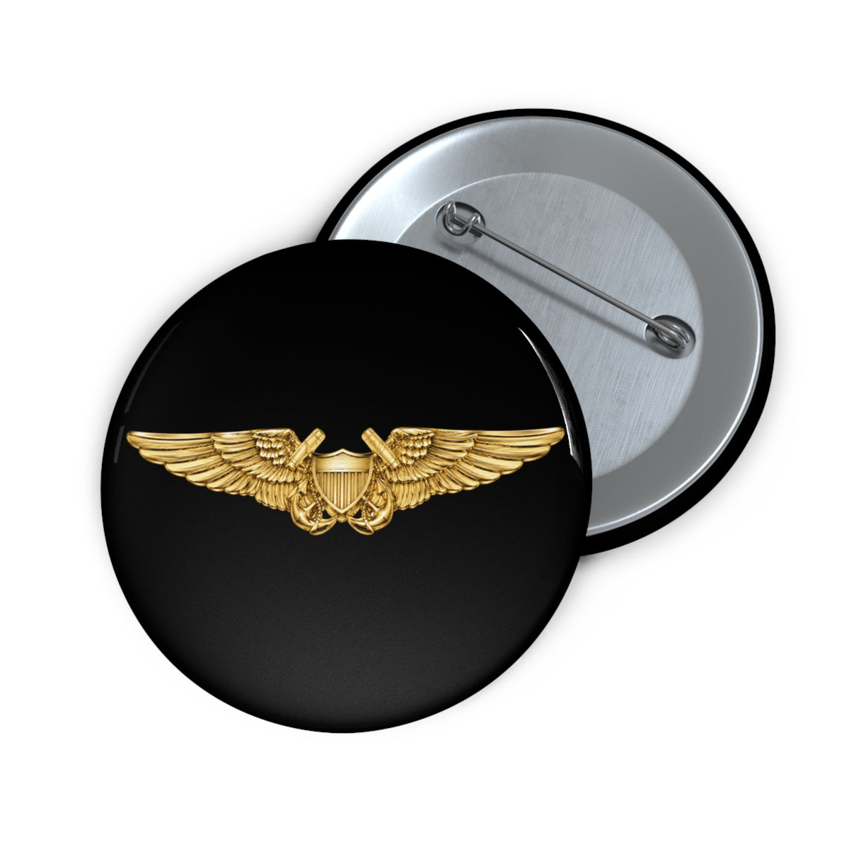 Pin Button - Navy - Badge - Naval Flight Officer Wings wo txt - 3D - Enhanced