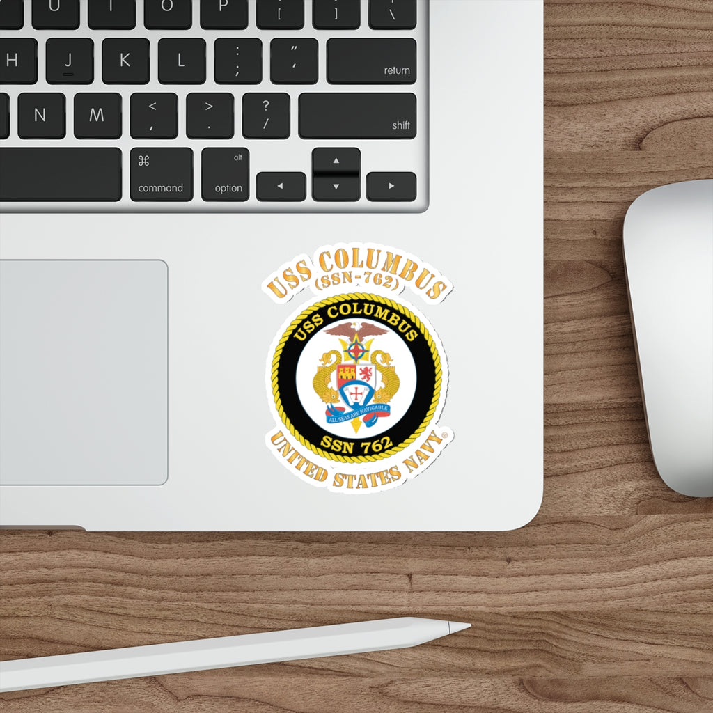 Die-Cut Vinyl Sticker - Navy - USS Columbus (SSN-762)