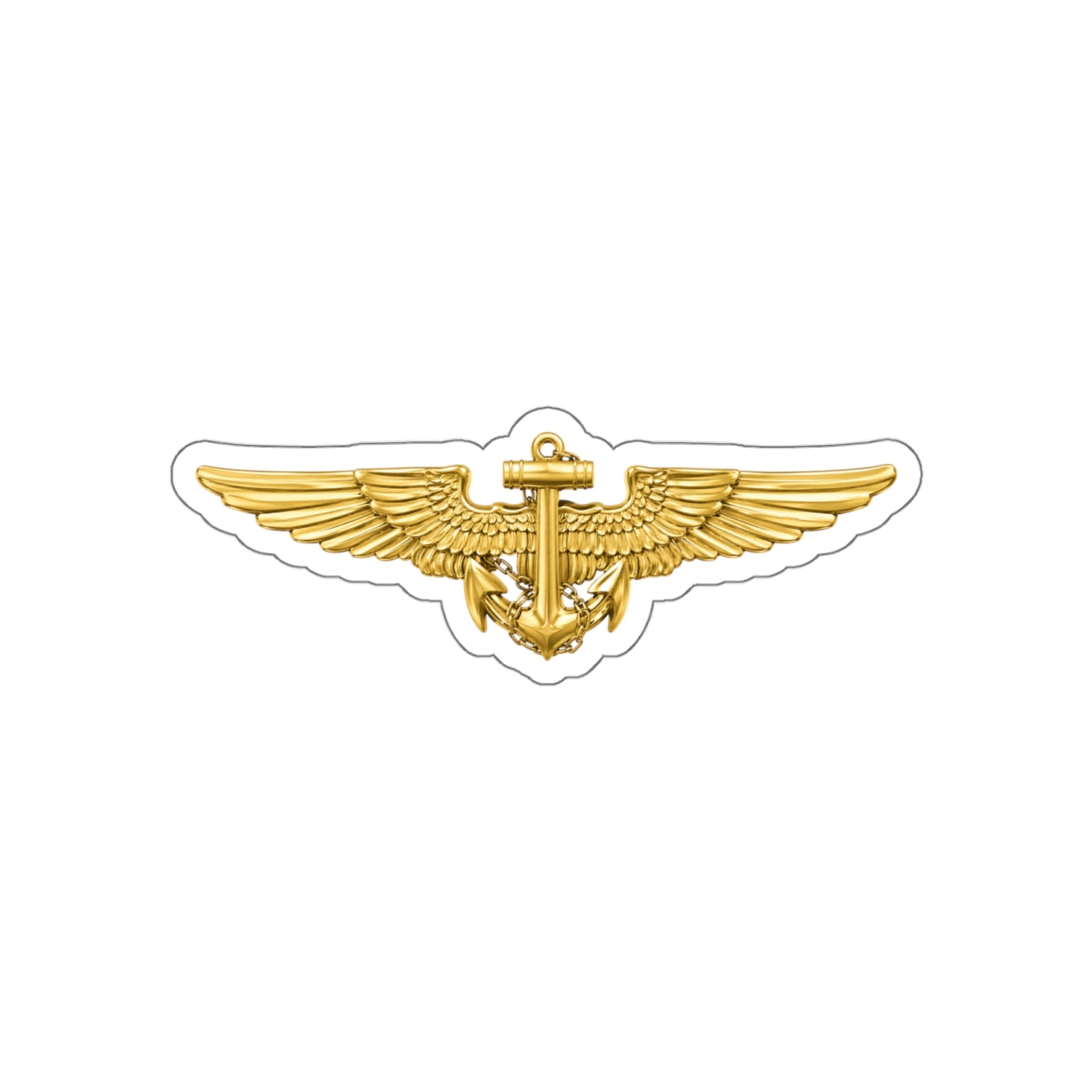 Die-Cut Vinyl Sticker - Navy - Badge - Naval Aviator Wings wo txt - 3D - Enhanced