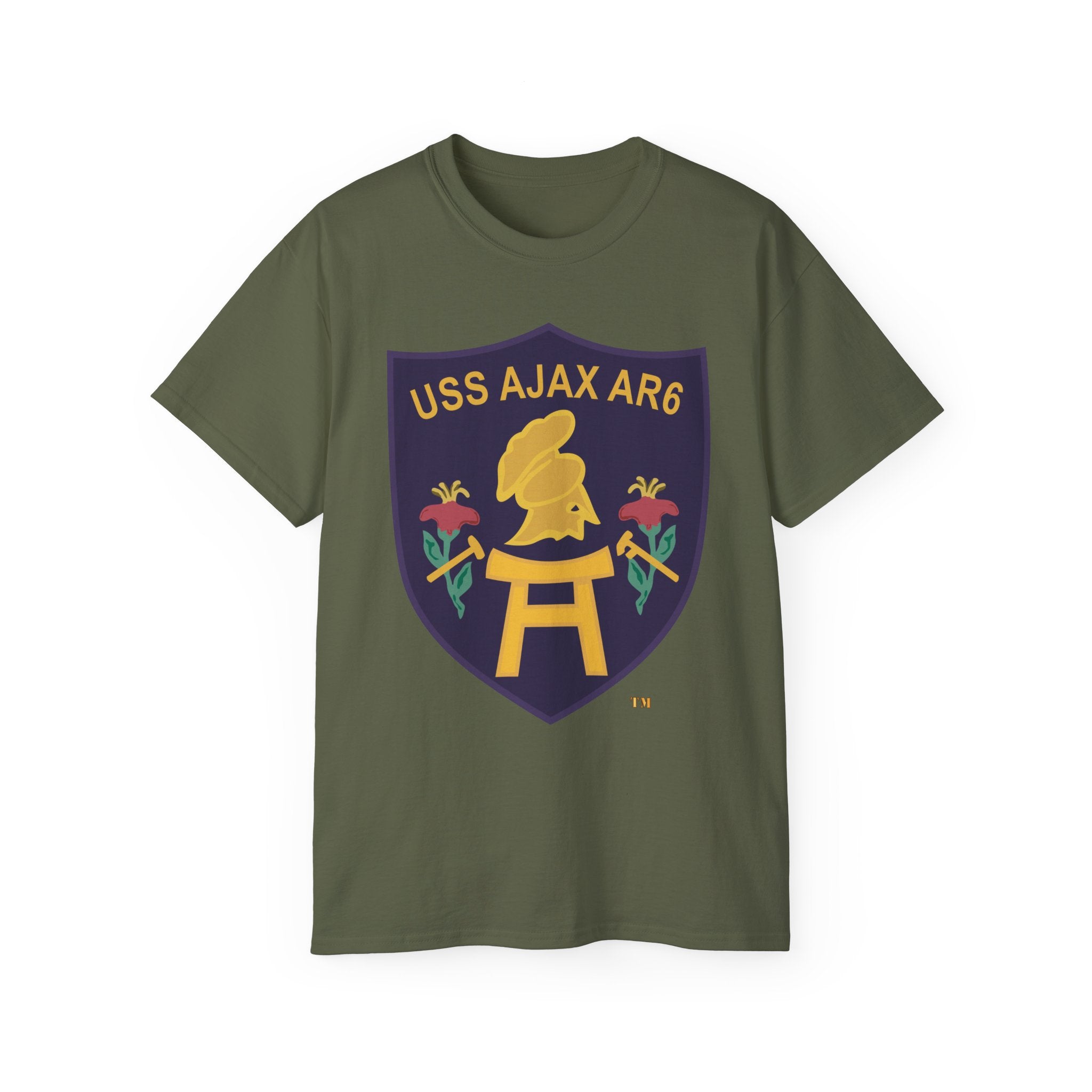 Unisex Ultra Cotton T-Shirt - Navy - USS Ajax (AR-6) wo txt