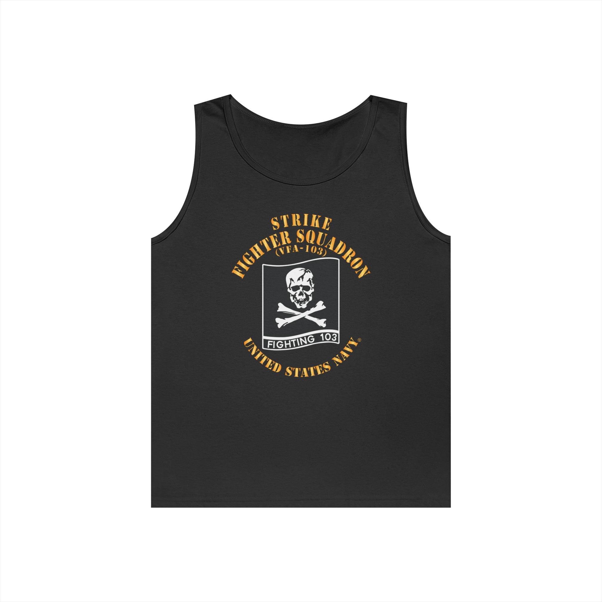 Unisex Heavy Cotton Tank Top - Navy - Strike Fighter Squadron 103 (VFA-103)