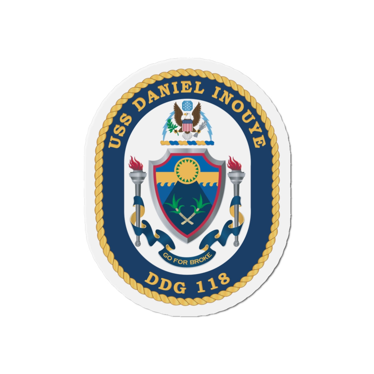 Die-Cut Magnet - Navy - USS Daniel Inouye (DDG-118) wo txt
