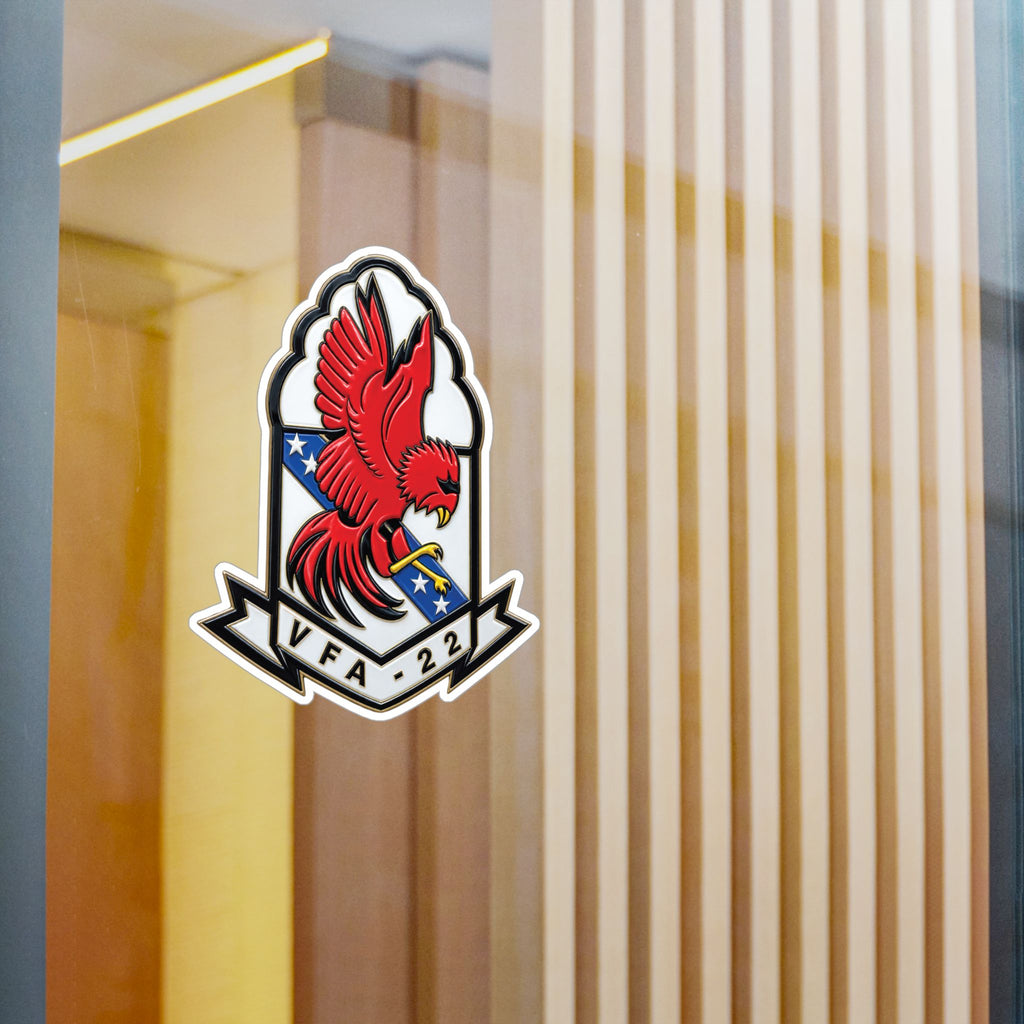 Kiss-Cut Vinyl Decal - Strike Fighter Squadron 22nd - SSI without Txt - Fighting Redcocks - 3D - Enhanced