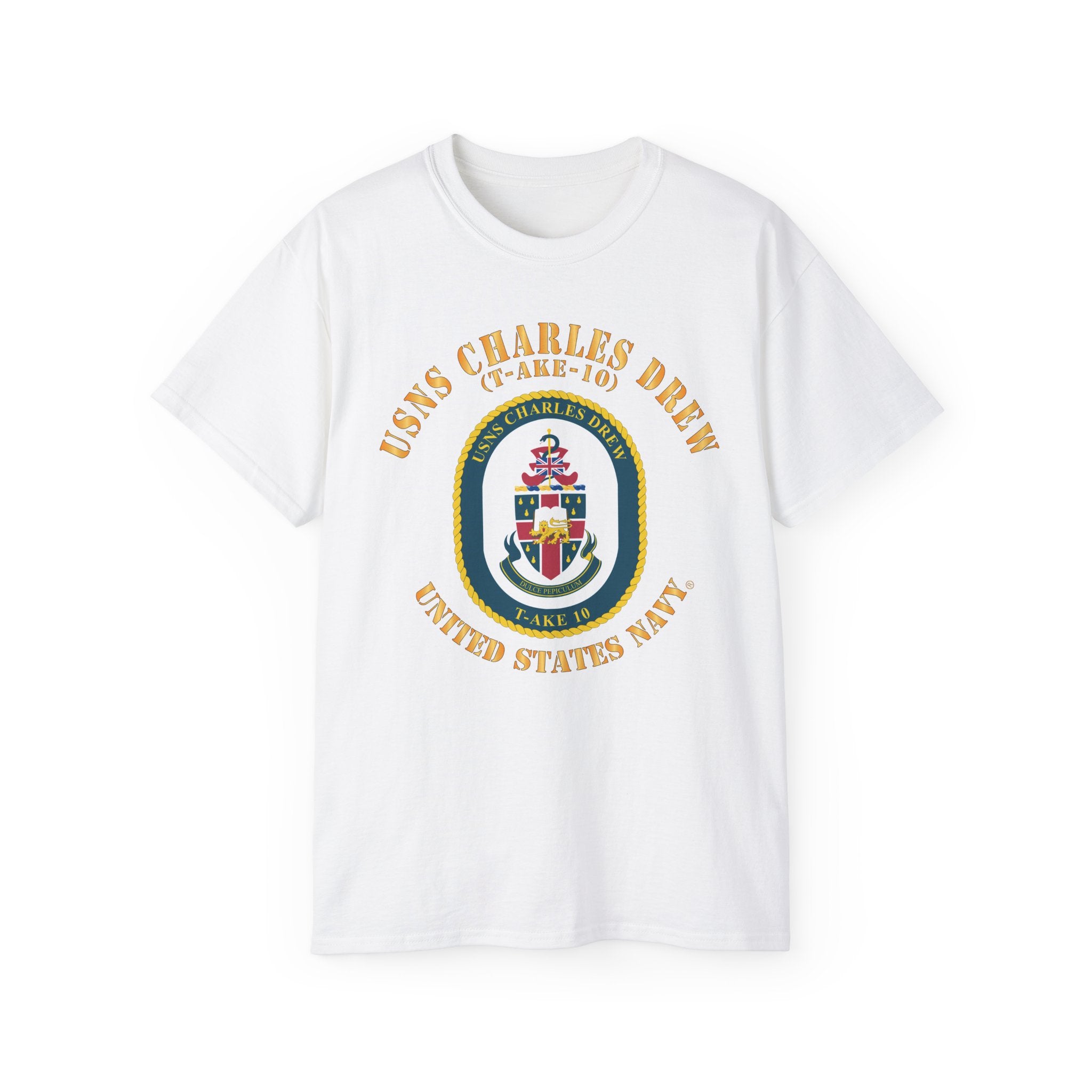 Unisex Ultra Cotton T-Shirt - Navy - USNS Charles Drew (T-AKE 10)