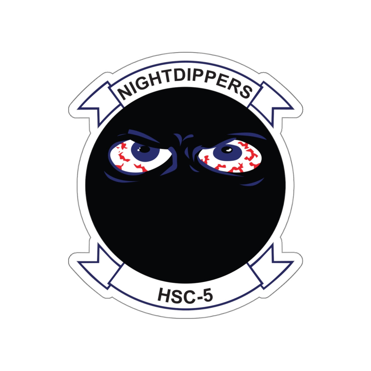 Die-Cut Vinyl Sticker - Navy - Helicopter Sea Combat Squadron 5 (HSC-5) wo txt