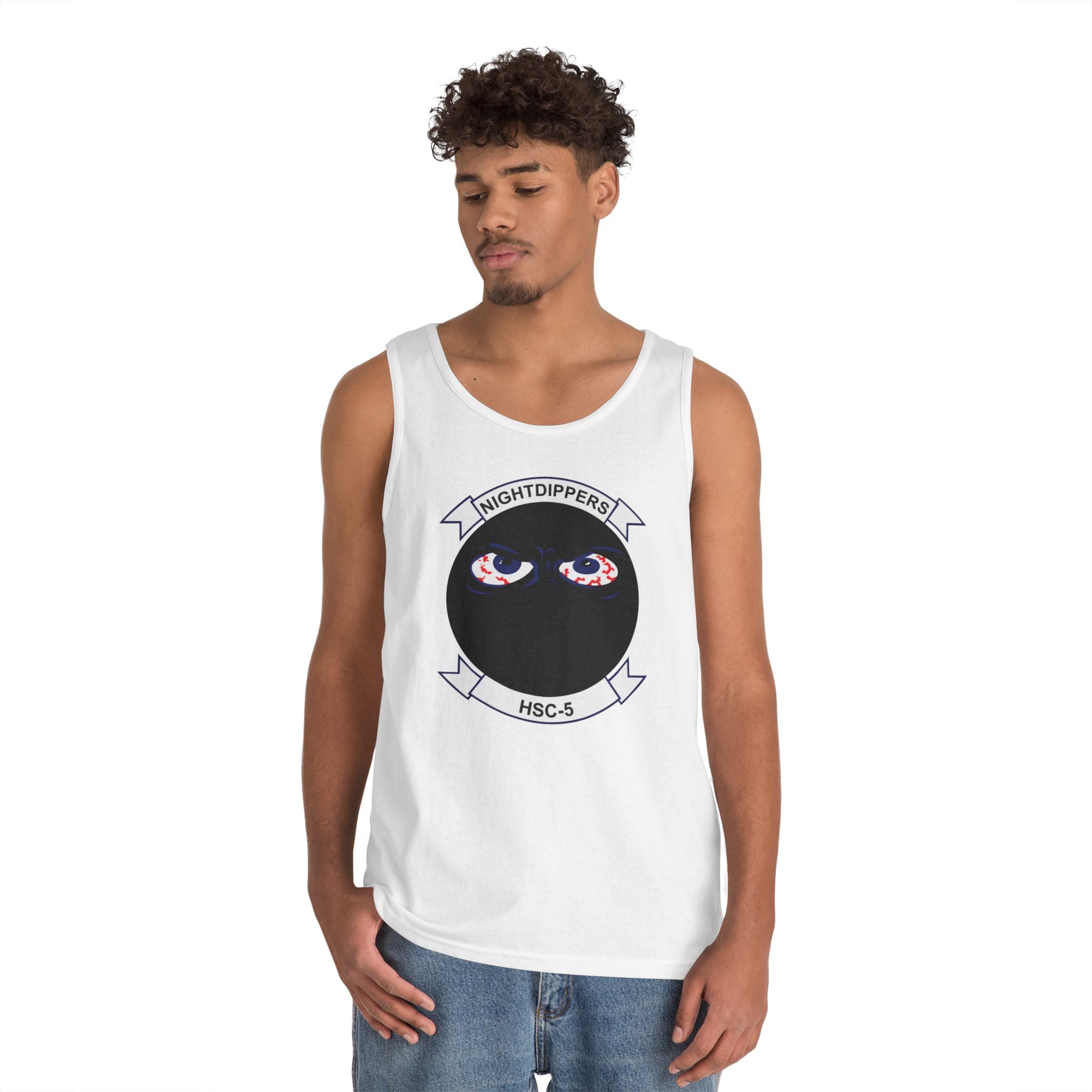 Unisex Heavy Cotton Tank Top - Navy - Helicopter Sea Combat Squadron 5 (HSC-5) wo txt