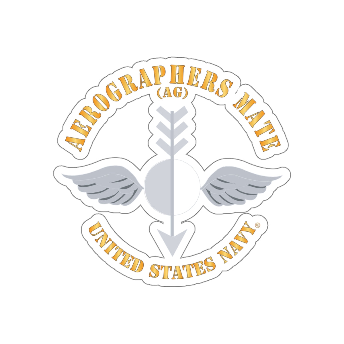 Die-Cut Vinyl Sticker - Navy - Aerographers Mate (AG) X 300