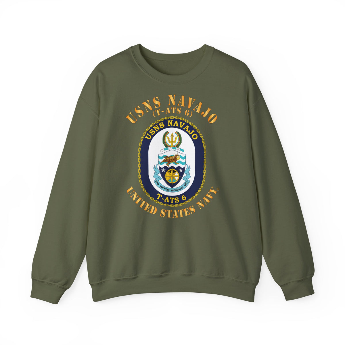 Unisex Heavy Blend™ Crewneck Sweatshirt - Navy - USNS Navajo (T-ATS 6)